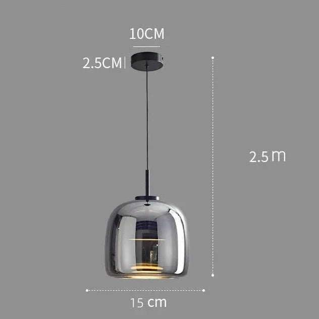 Dildale Black Gold Pendant Lamp LED Warm Light Adjustable Height | Luxury Home Accessories | Heulog Glow