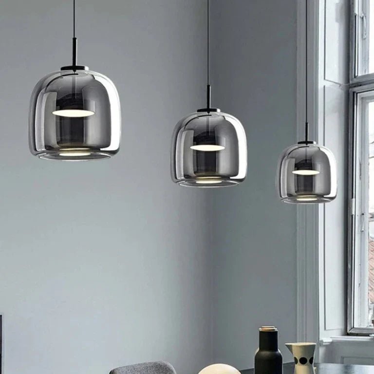 Dildale Black Gold Pendant Lamp LED Warm Light Adjustable Height | Luxury Home Accessories | Heulog Glow