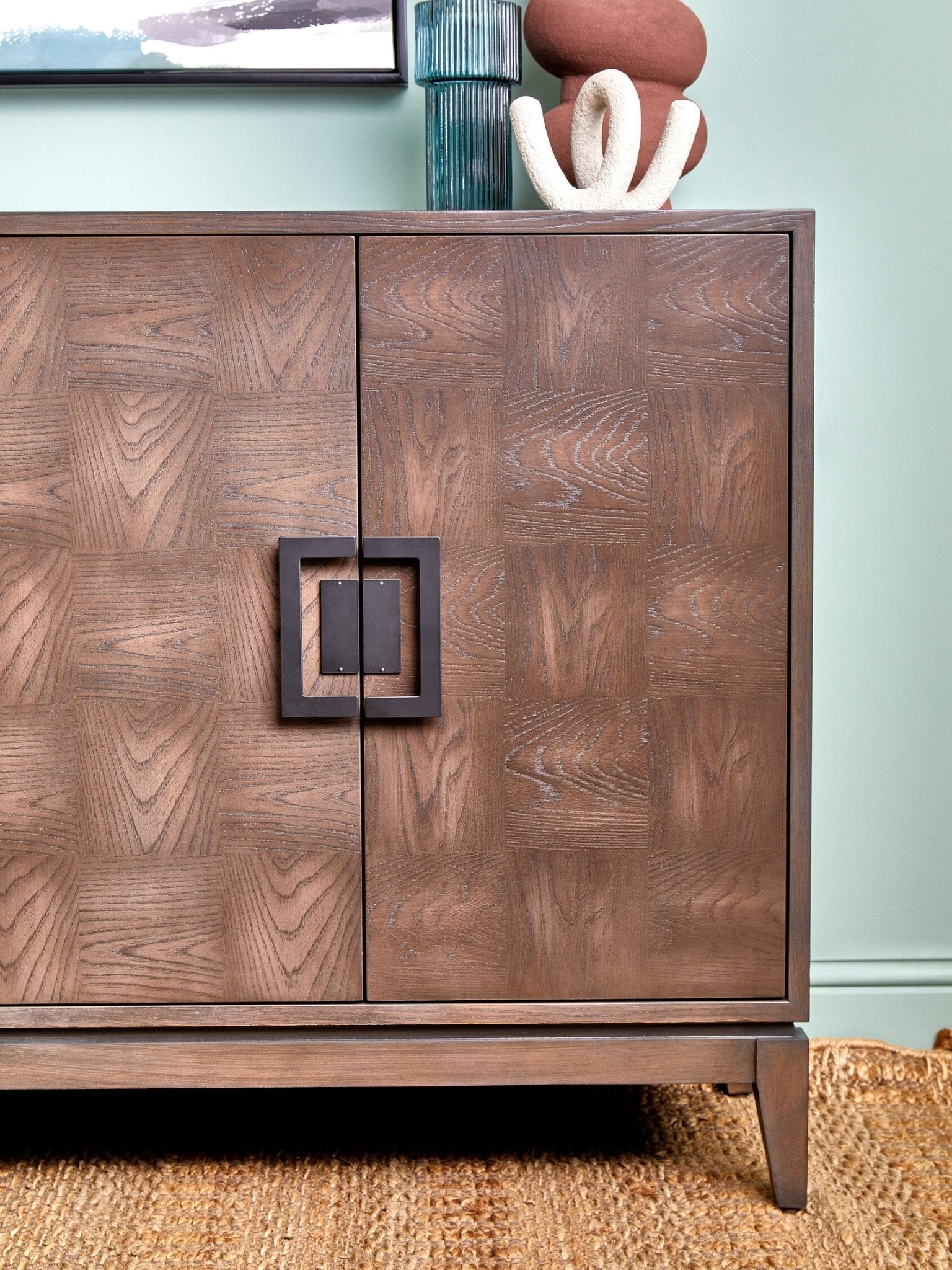 Dimaro Antique Grey Four Door Sideboard | Luxury Home Accessories | Heulog Glow