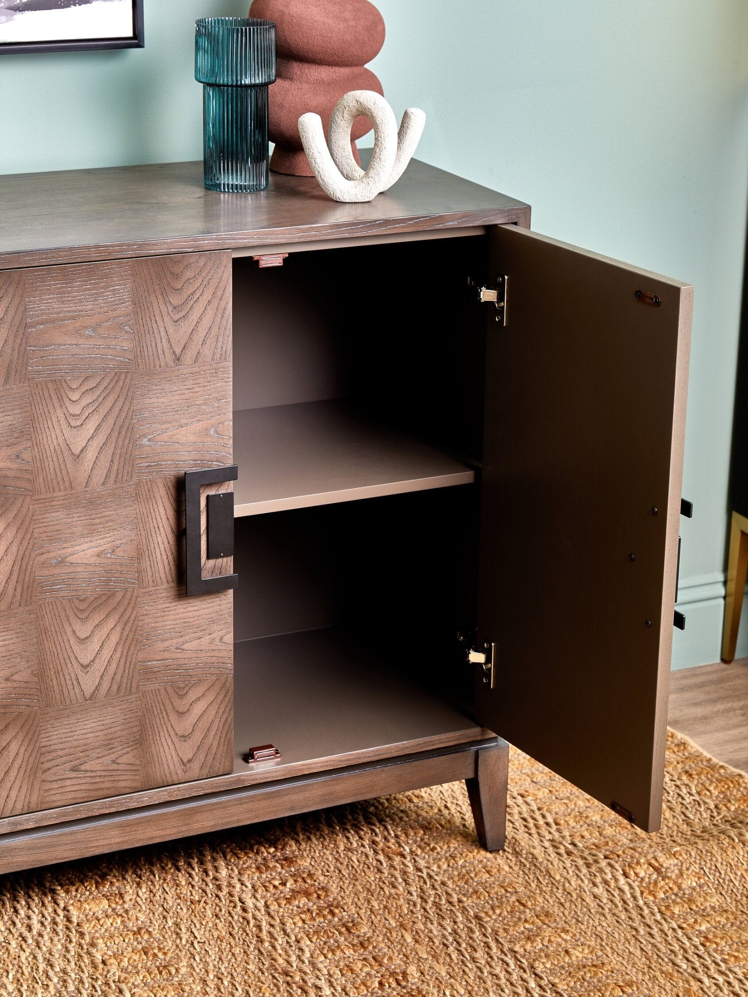 Dimaro Antique Grey Four Door Sideboard | Luxury Home Accessories | Heulog Glow