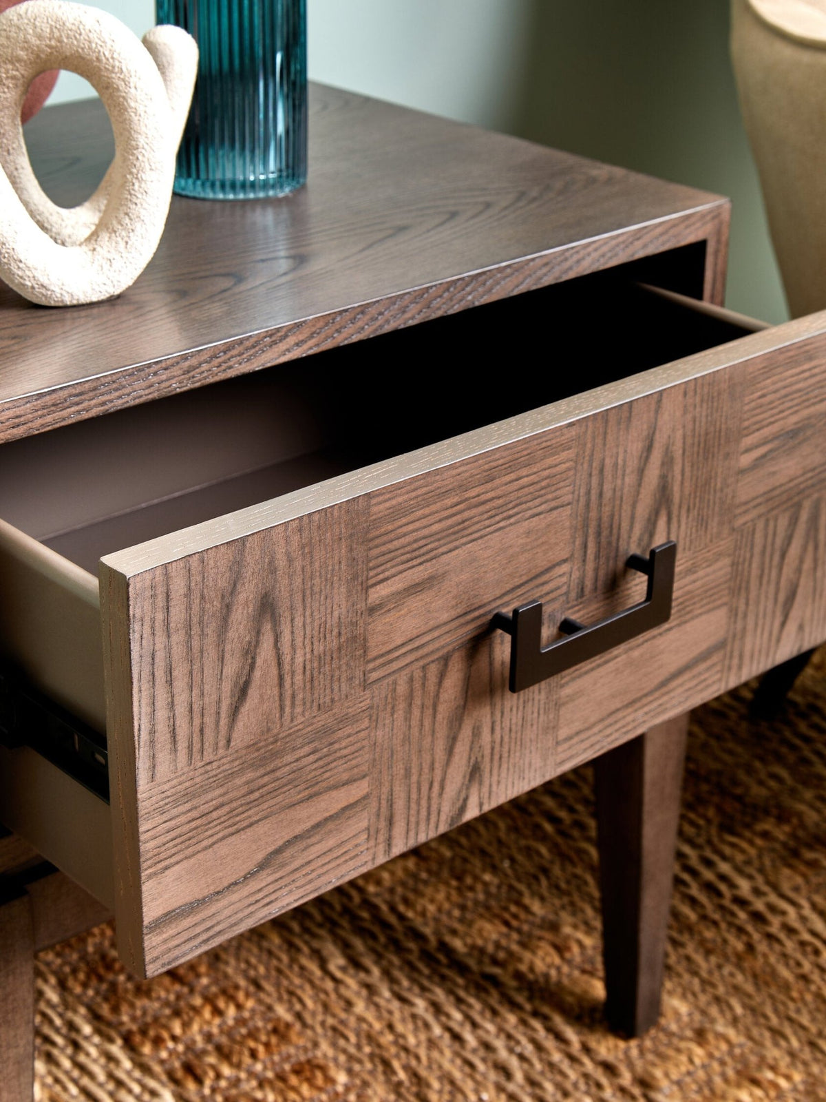 Dimaro Antique Grey One Drawer Side Table | Luxury Home Accessories | Heulog Glow