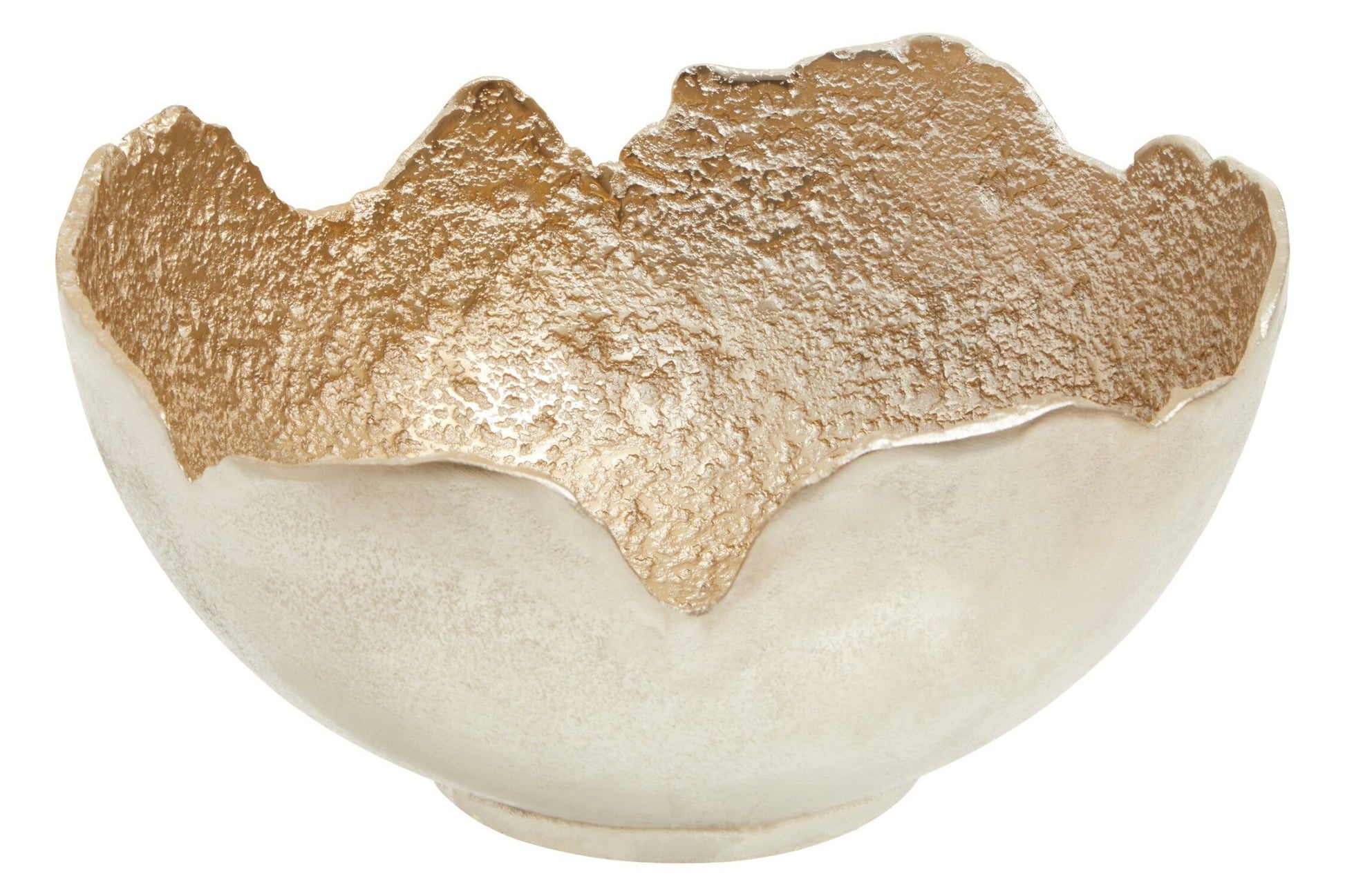 Dion Large Two Toned Silver and Gold Finish Bowl | Luxury Home Accessories | Heulog Glow