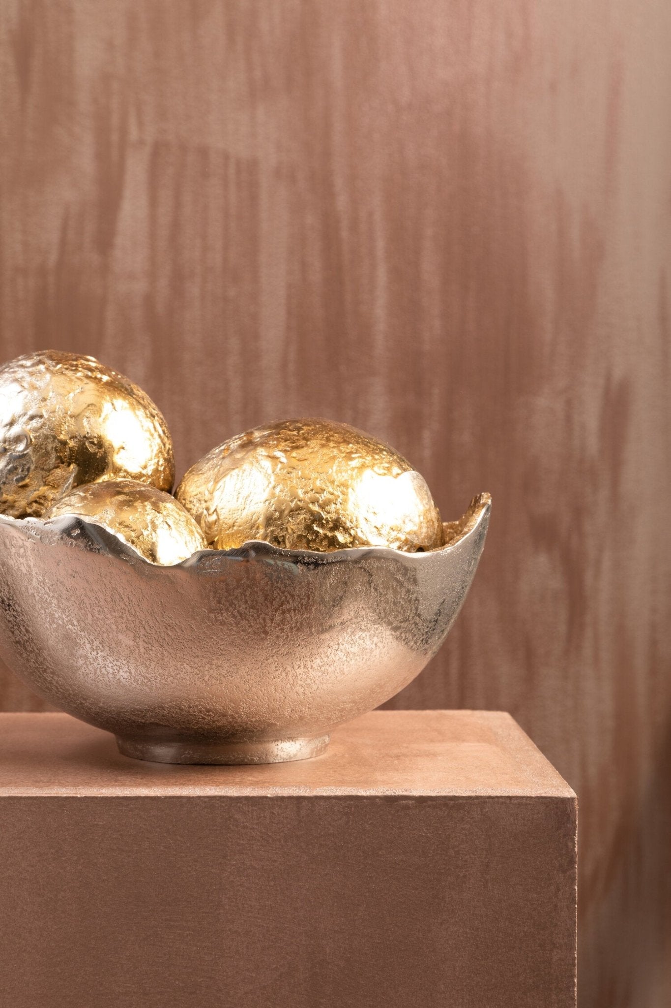 Dion Large Two Toned Silver and Gold Finish Bowl | Luxury Home Accessories | Heulog Glow
