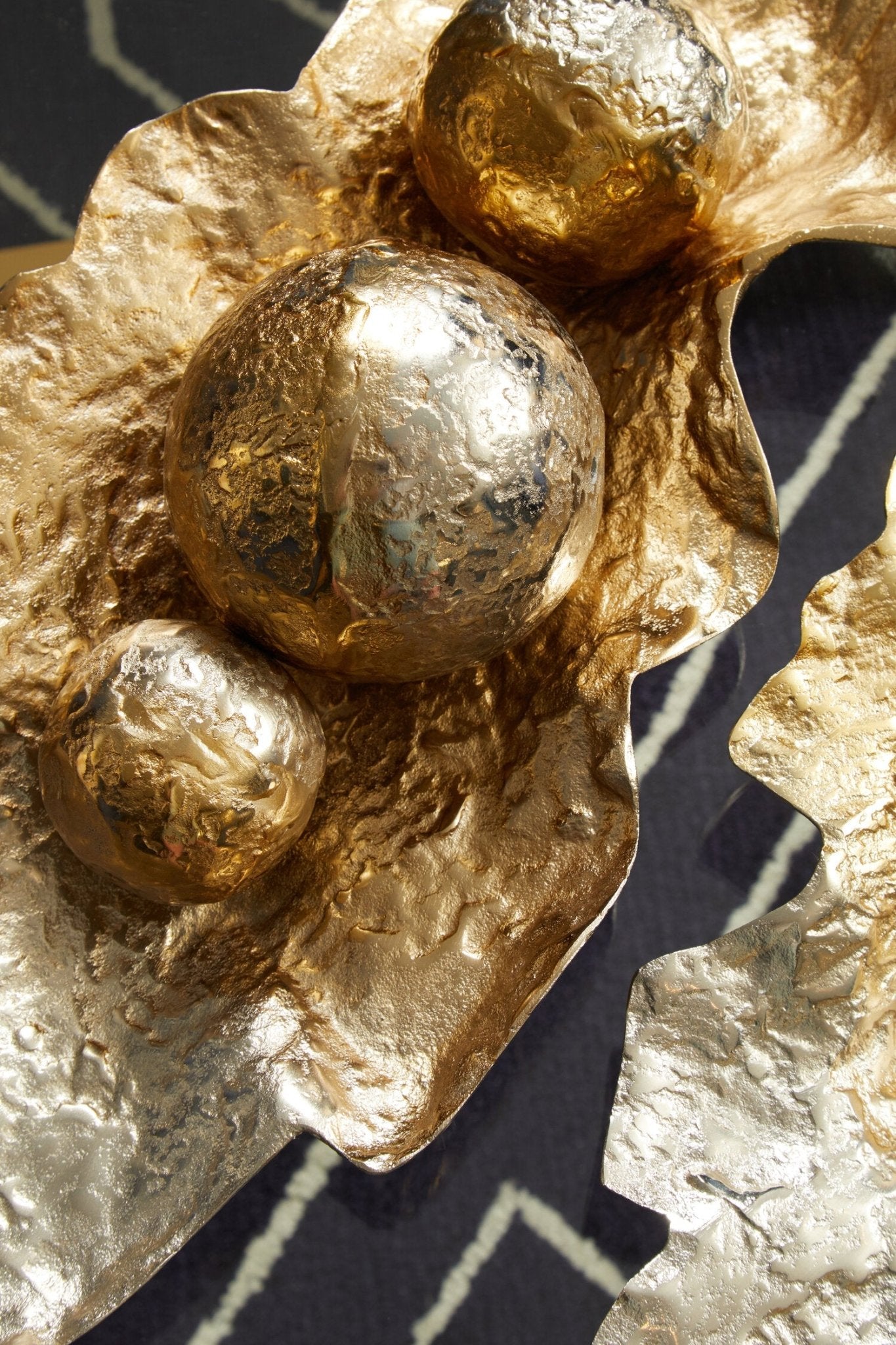 Dion Set of Three Ombre Silver and Gold Finish Deco Balls | Luxury Home Accessories | Heulog Glow