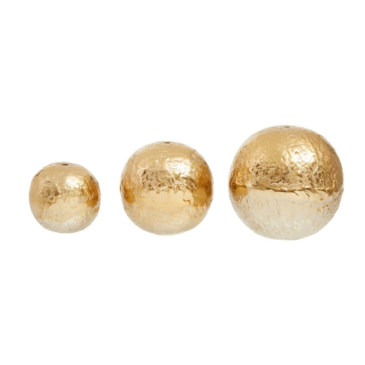 Dion Set of Three Ombre Silver and Gold Finish Deco Balls | Luxury Home Accessories | Heulog Glow