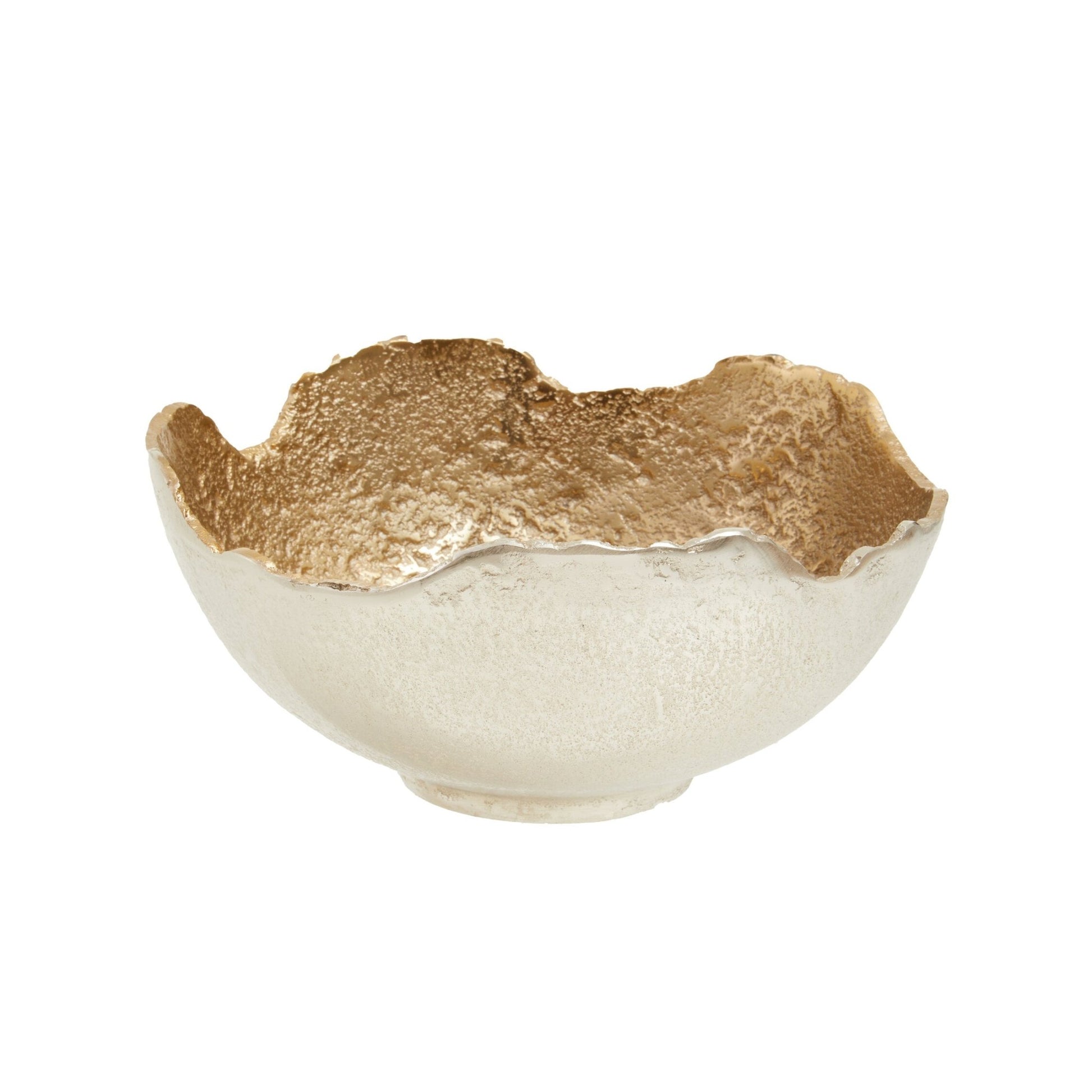 Dion Small Nickel and Gold Finish Bowl | Luxury Home Accessories | Heulog Glow