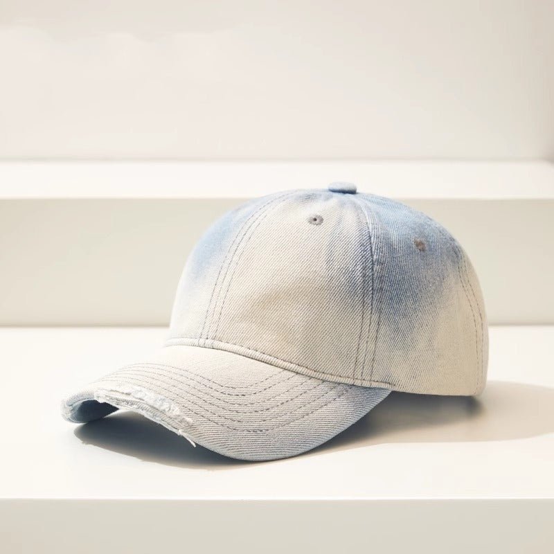 Distressed Gradient Denim Casual All-match Ripped Baseball Cap | Luxury Home Accessories | Heulog Glow