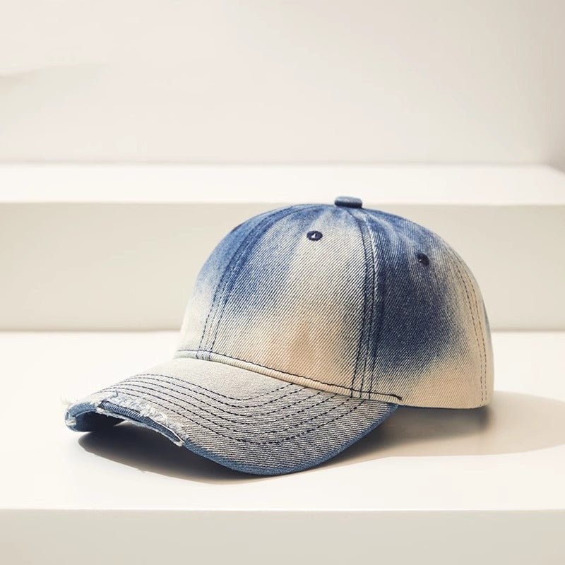 Distressed Gradient Denim Casual All-match Ripped Baseball Cap | Luxury Home Accessories | Heulog Glow
