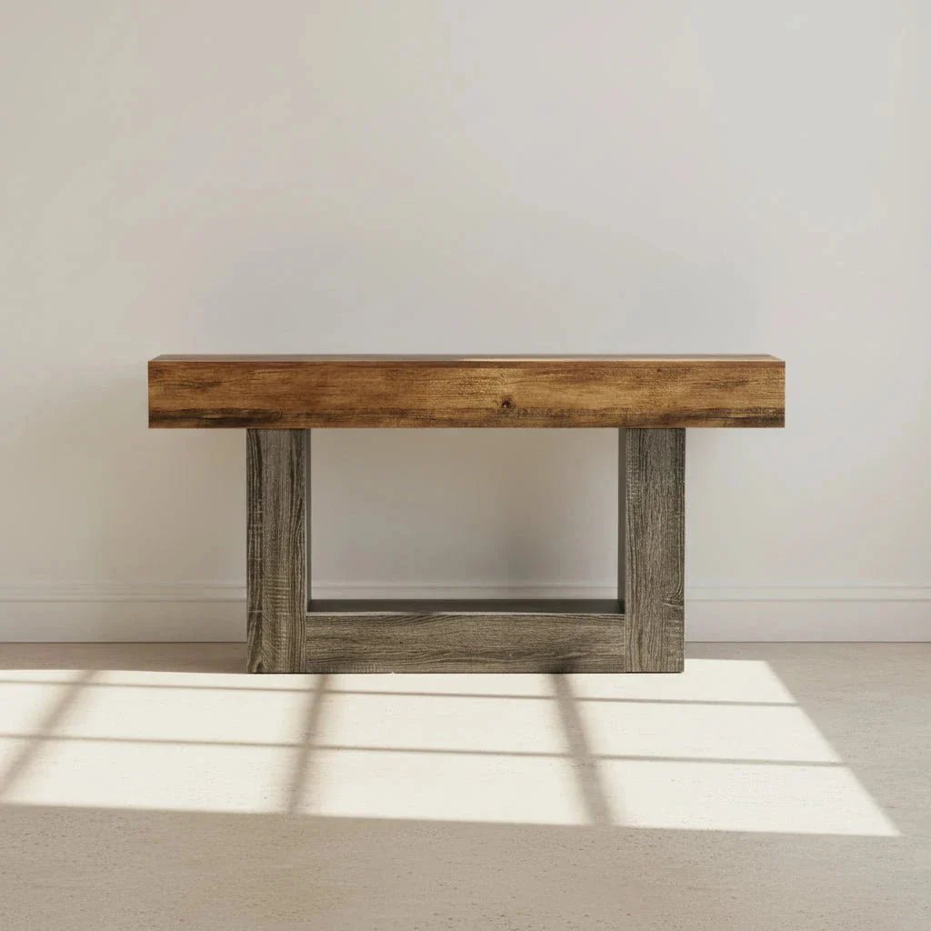 Distressed Wood Console Table 160cm - 2-Tier Sofa & Entry Table | Luxury Home Accessories | Heulog Glow