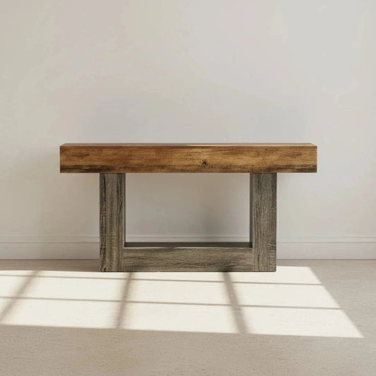 Distressed Wood Console Table 160cm - 2-Tier Sofa & Entry Table | Luxury Home Accessories | Heulog Glow