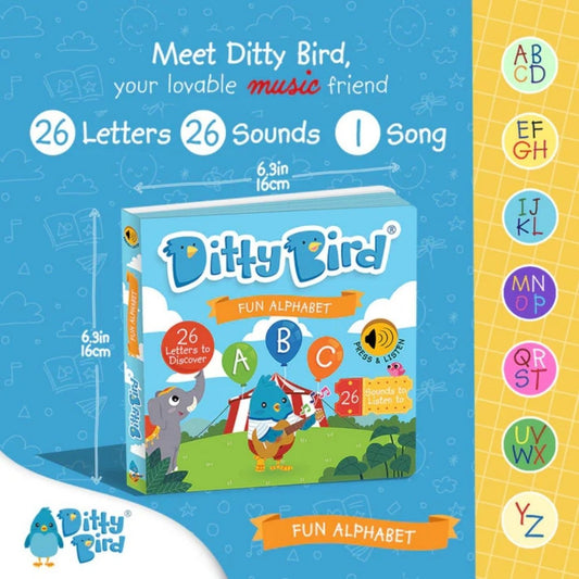 Ditty Bird ABC Fun Alphabet Book | Luxury Home Accessories | Heulog Glow