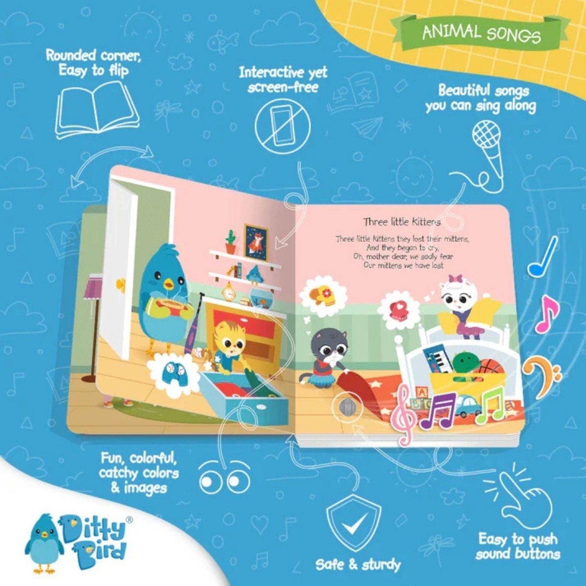 Ditty Bird Animal Songs Book | Luxury Home Accessories | Heulog Glow