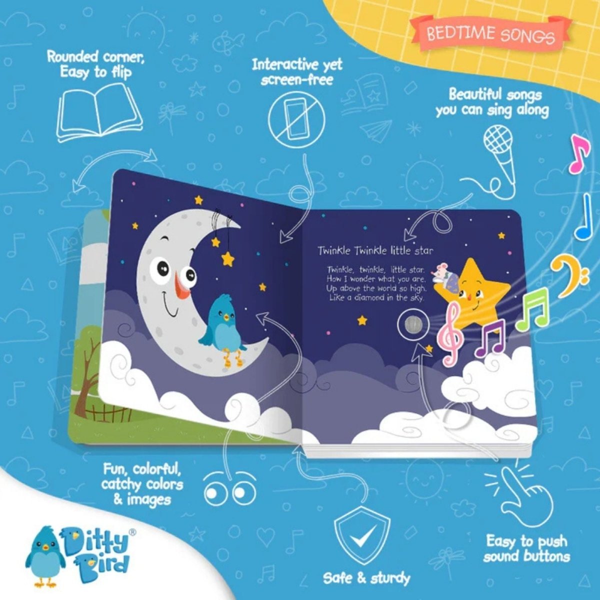 Ditty Bird Bedtime Songs Book | Luxury Home Accessories | Heulog Glow