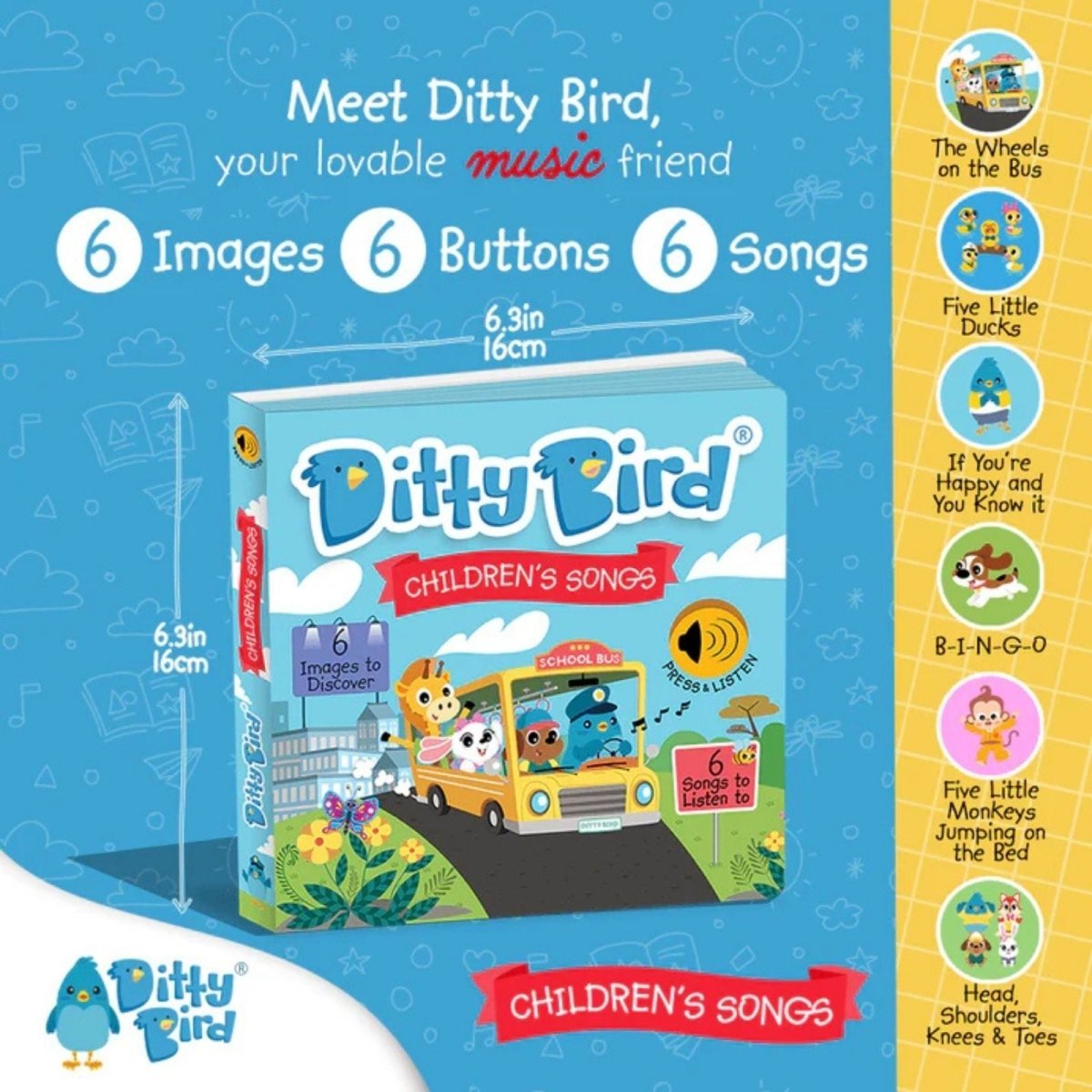Ditty Bird Children's Songs Book | Luxury Home Accessories | Heulog Glow