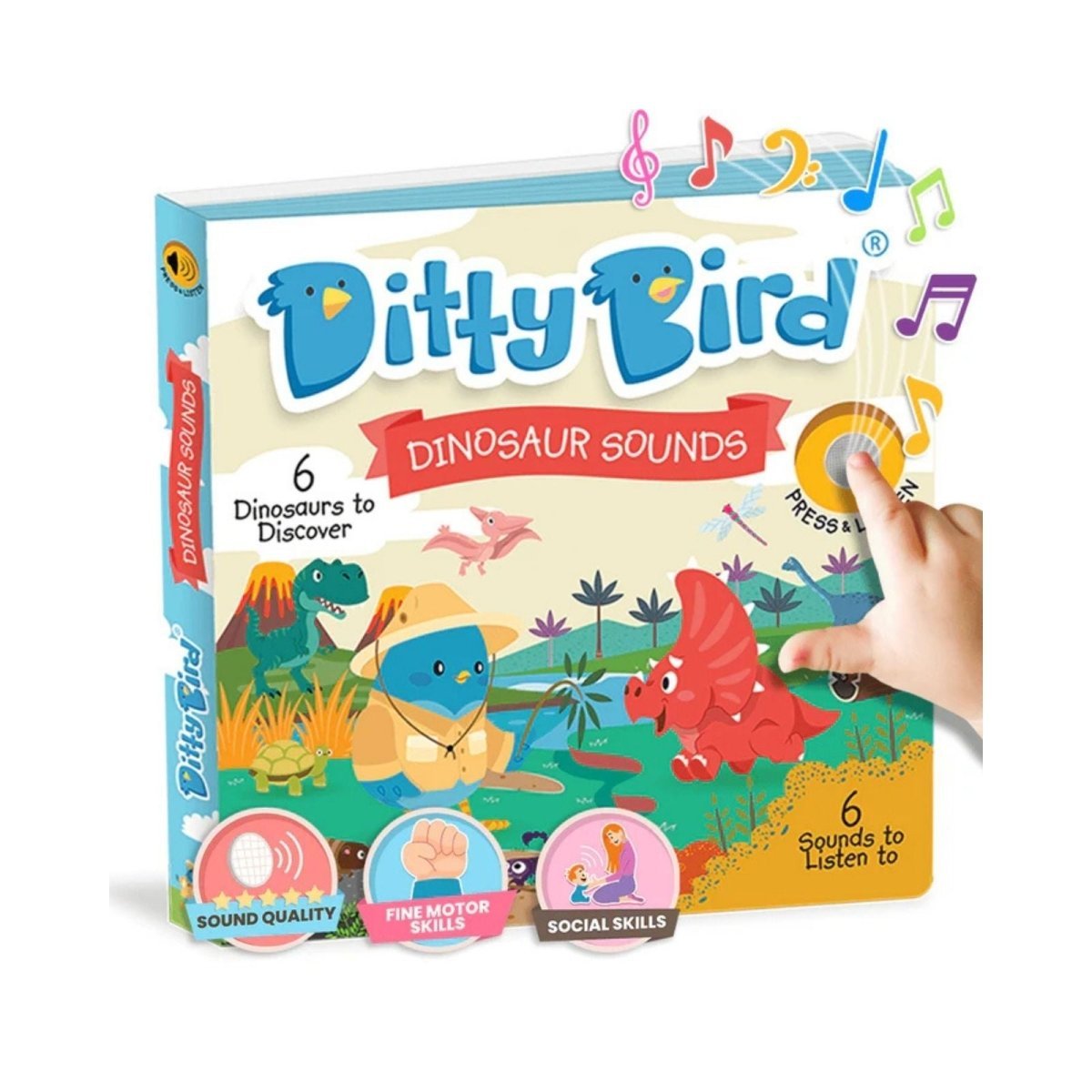 Ditty Bird Dinosaur Sounds Book | Luxury Home Accessories | Heulog Glow