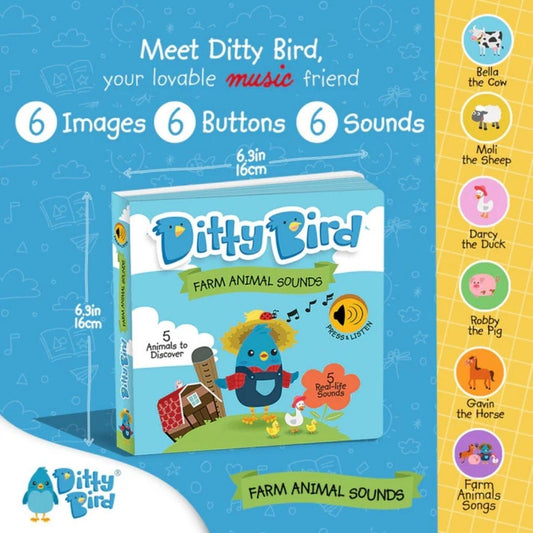 Ditty Bird Farm Animal Sounds Book | Luxury Home Accessories | Heulog Glow