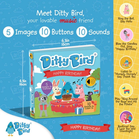 Ditty Bird Happy Birthday Book | Luxury Home Accessories | Heulog Glow