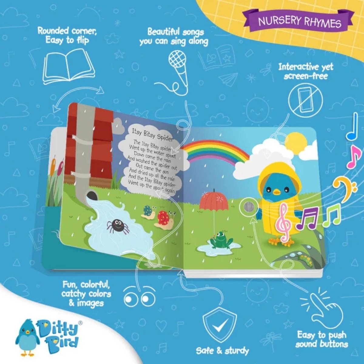 Ditty Bird Nursery Rhymes Book | Luxury Home Accessories | Heulog Glow