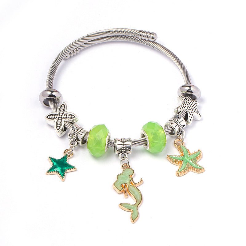 DIY Open-End Adjustable Blue Ocean Series Mermaid Pendant Bracelet Multi-Color Beaded Bracelet Factory Wholesale | Luxury Home Accessories | Heulog Glow