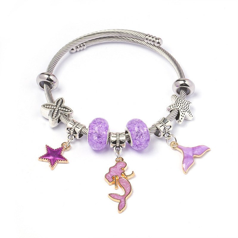 DIY Open-End Adjustable Blue Ocean Series Mermaid Pendant Bracelet Multi-Color Beaded Bracelet Factory Wholesale | Luxury Home Accessories | Heulog Glow