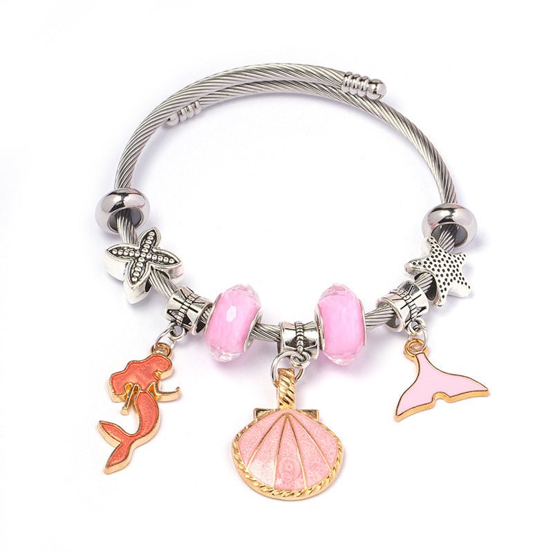 DIY Open-End Adjustable Blue Ocean Series Mermaid Pendant Bracelet Multi-Color Beaded Bracelet Factory Wholesale | Luxury Home Accessories | Heulog Glow