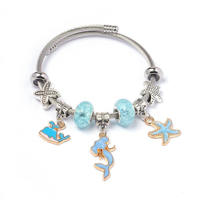 DIY Open-End Adjustable Blue Ocean Series Mermaid Pendant Bracelet Multi-Color Beaded Bracelet Factory Wholesale | Luxury Home Accessories | Heulog Glow
