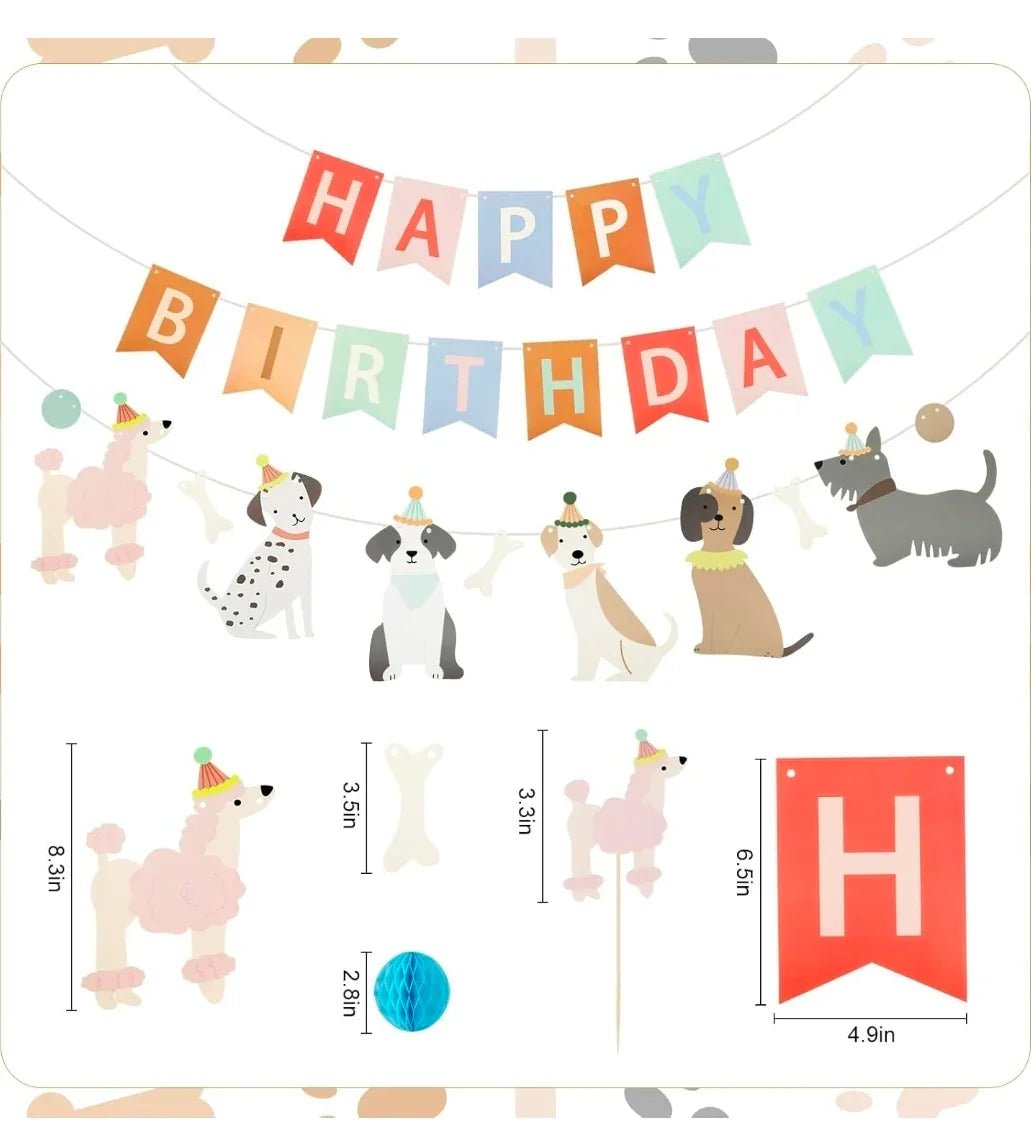 Dog Birthday Party Decoration Set - 27 Peice | Luxury Home Accessories | Heulog Glow