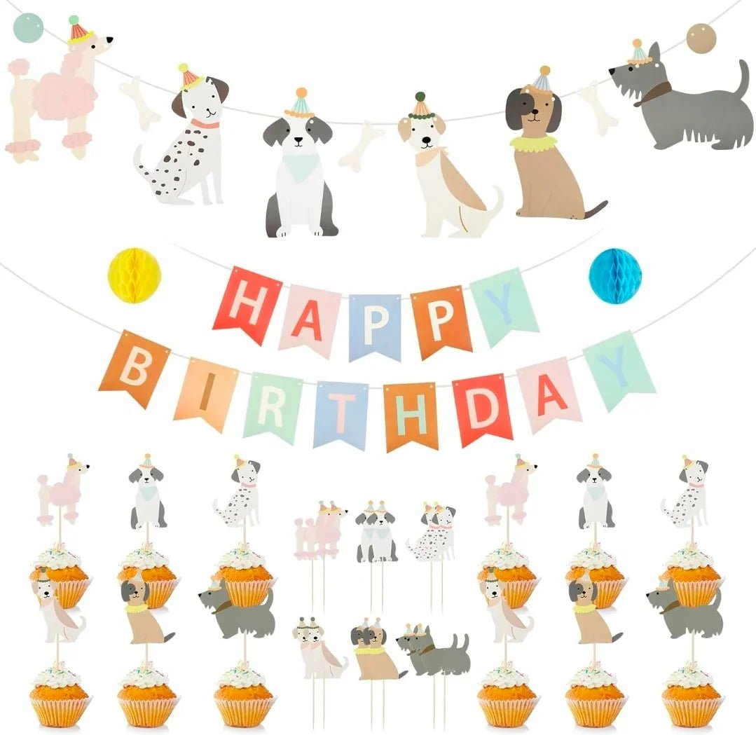 Dog Birthday Party Decoration Set - 27 Peice | Luxury Home Accessories | Heulog Glow