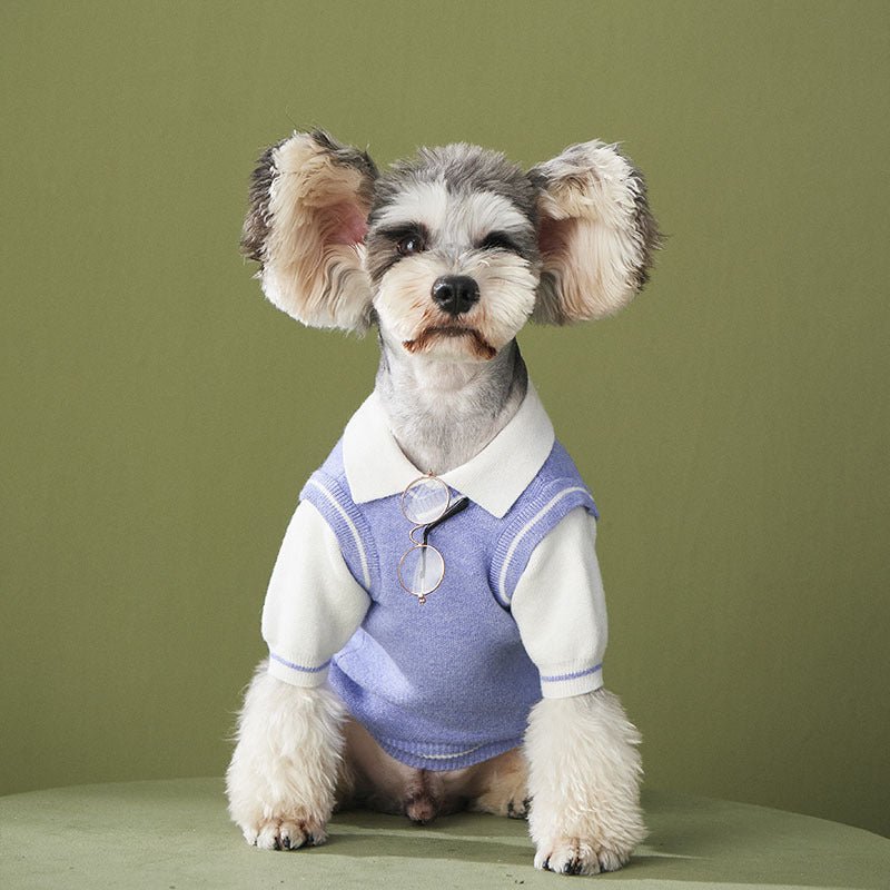 Dog Clothes Fake Two-piece Sweater Knit Sweater Pomeranian Law Fighting Pet Outfit Trend | Luxury Home Accessories | Heulog Glow