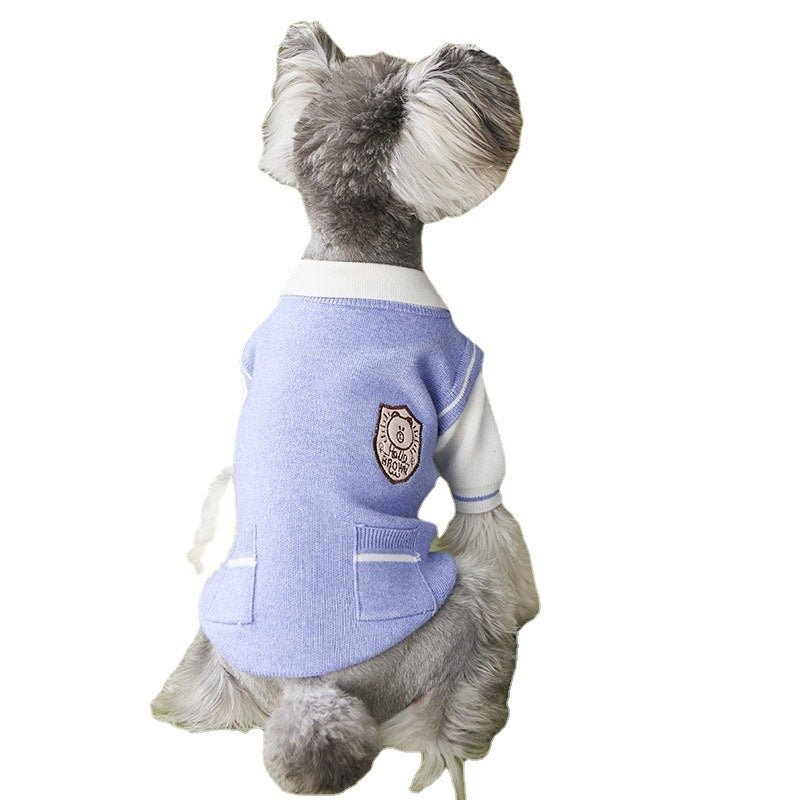 Dog Clothes Fake Two-piece Sweater Knit Sweater Pomeranian Law Fighting Pet Outfit Trend | Luxury Home Accessories | Heulog Glow