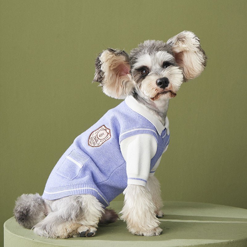 Dog Clothes Fake Two-piece Sweater Knit Sweater Pomeranian Law Fighting Pet Outfit Trend | Luxury Home Accessories | Heulog Glow