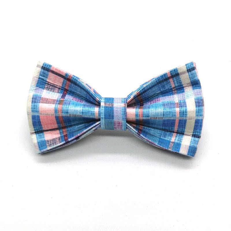 Dog Collar Pet Bow Double-layer Strong Dog Bow Cross-border Hot Product Plaid Dog Collar Print | Luxury Home Accessories | Heulog Glow