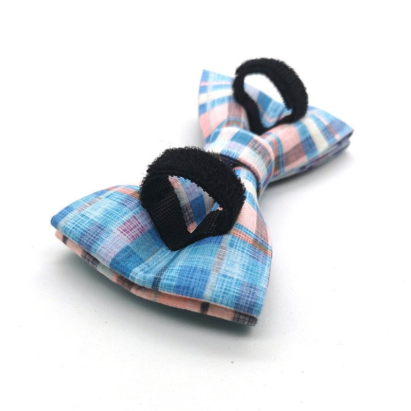 Dog Collar Pet Bow Double-layer Strong Dog Bow Cross-border Hot Product Plaid Dog Collar Print | Luxury Home Accessories | Heulog Glow