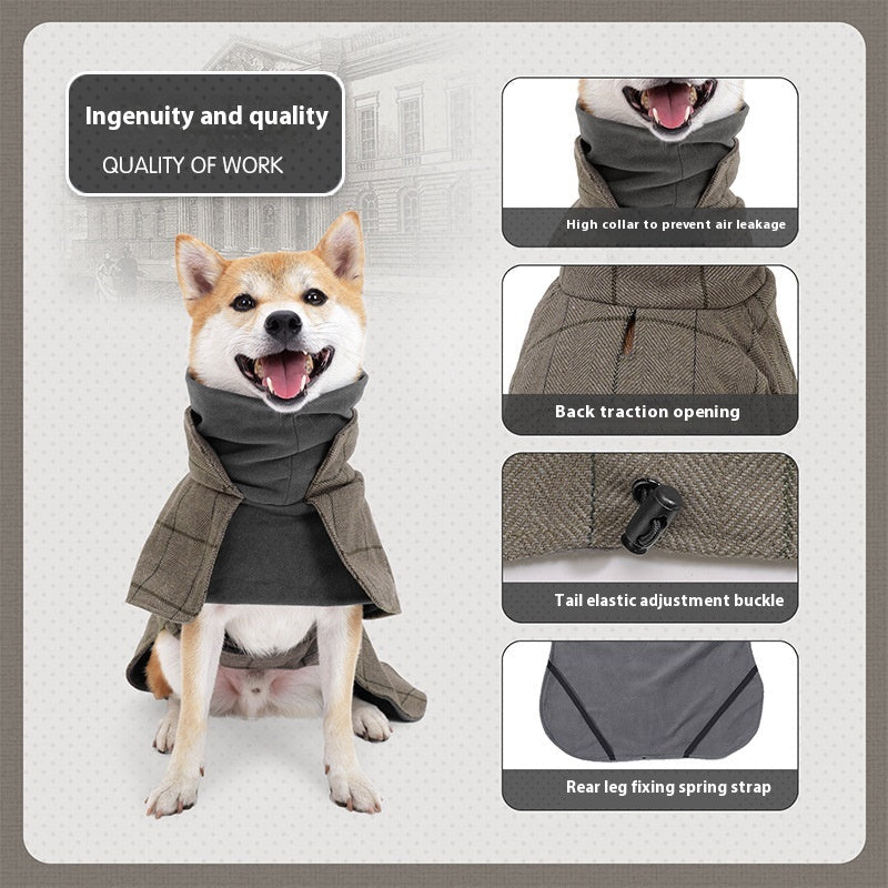 Dog Cotton Clothing British Style Dog Suit Vest Cold-proof Warm Dog Clothes Dog Cloak | Luxury Home Accessories | Heulog Glow