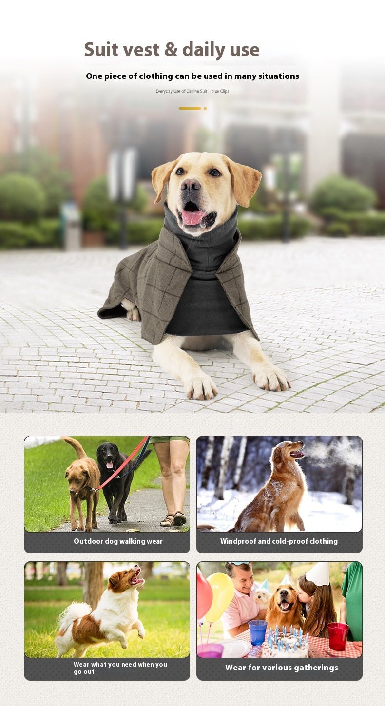 Dog Cotton Clothing British Style Dog Suit Vest Cold-proof Warm Dog Clothes Dog Cloak | Luxury Home Accessories | Heulog Glow