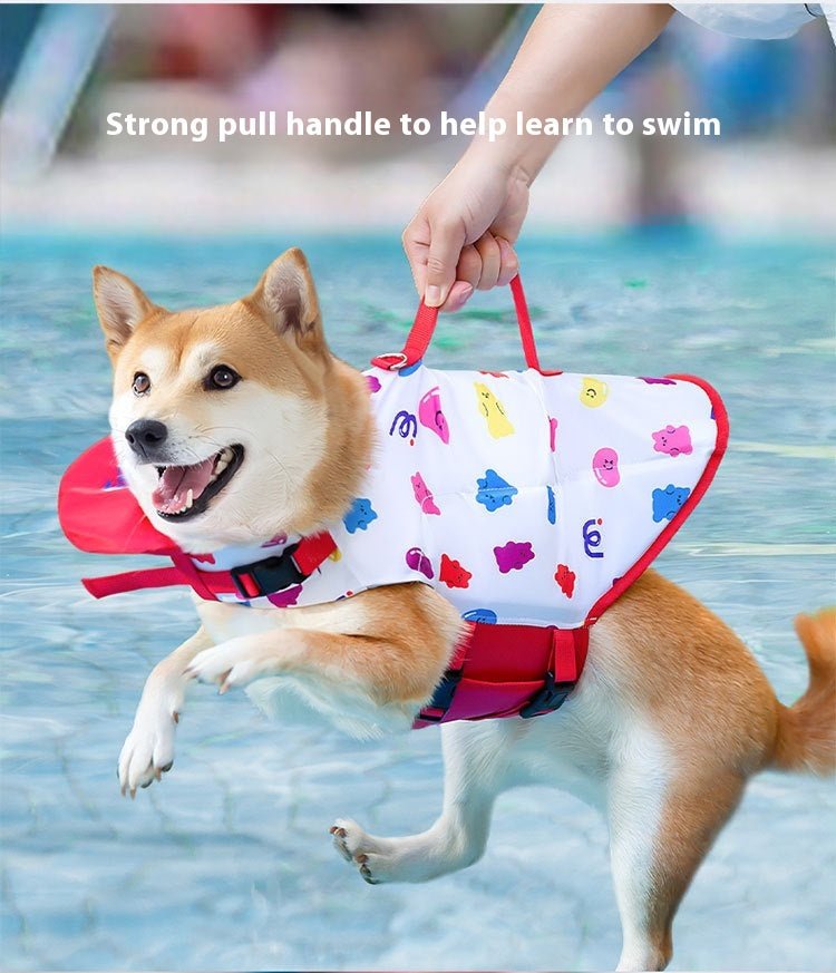 Dog For Swimming Only Cartoon Full Printed Cute Small Animal Traction Pet Life Vest | Luxury Home Accessories | Heulog Glow