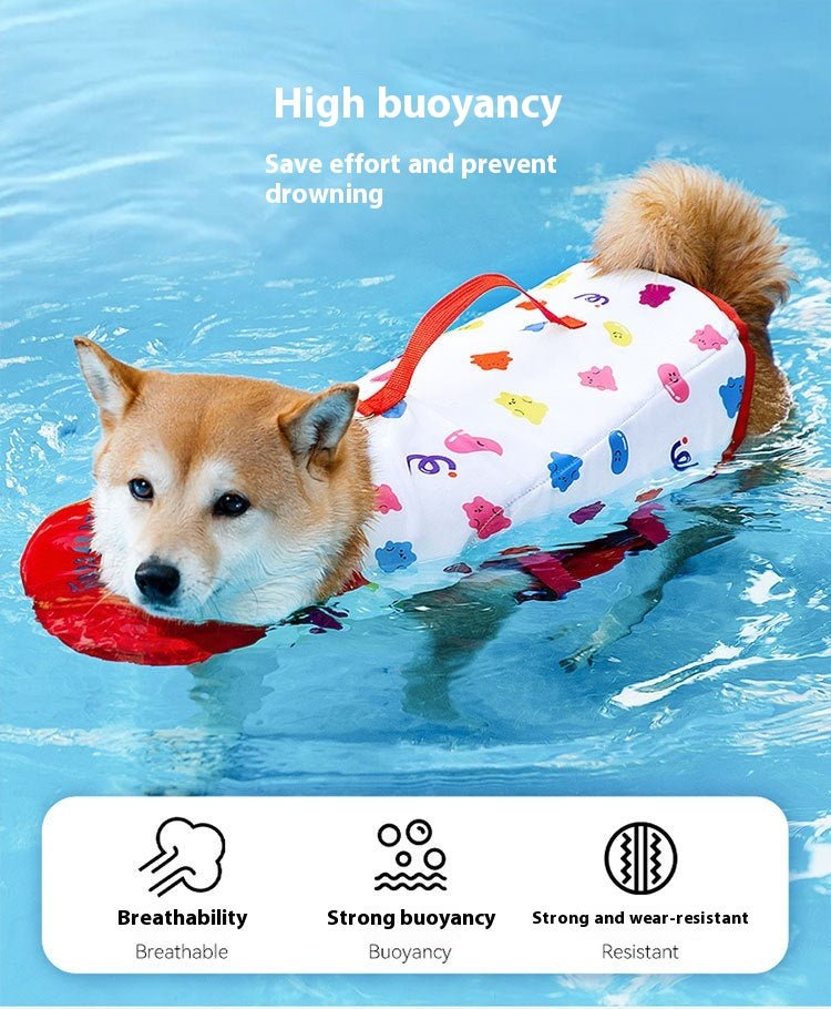 Dog For Swimming Only Cartoon Full Printed Cute Small Animal Traction Pet Life Vest | Luxury Home Accessories | Heulog Glow