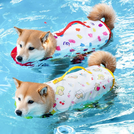 Dog For Swimming Only Cartoon Full Printed Cute Small Animal Traction Pet Life Vest | Luxury Home Accessories | Heulog Glow