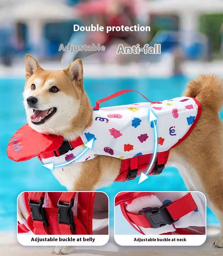 Dog For Swimming Only Cartoon Full Printed Cute Small Animal Traction Pet Life Vest | Luxury Home Accessories | Heulog Glow