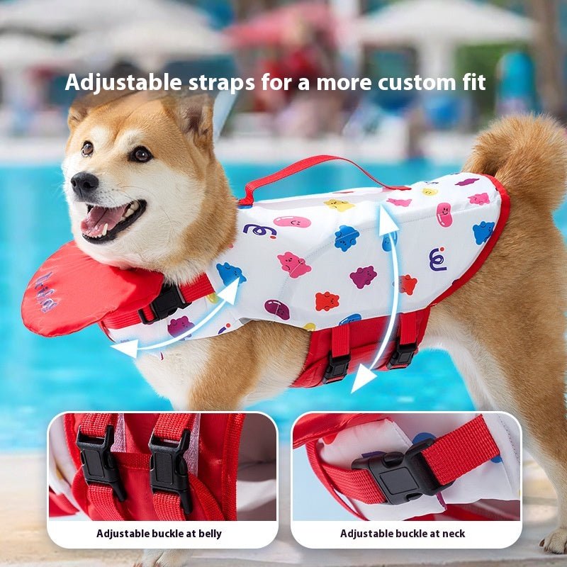 Dog For Swimming Only Cartoon Full Printed Cute Small Animal Traction Pet Life Vest | Luxury Home Accessories | Heulog Glow