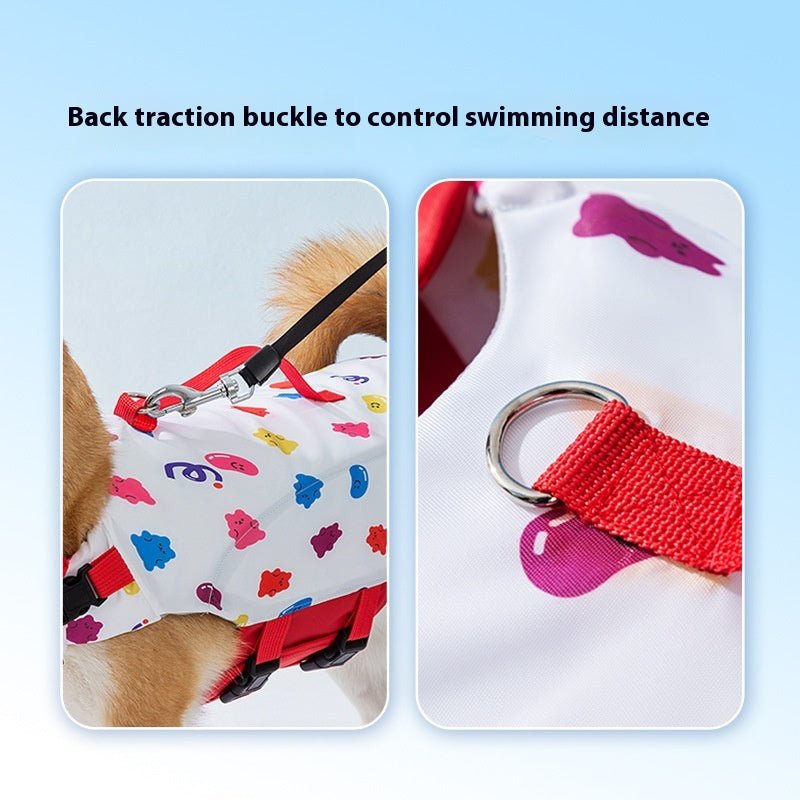 Dog For Swimming Only Cartoon Full Printed Cute Small Animal Traction Pet Life Vest | Luxury Home Accessories | Heulog Glow