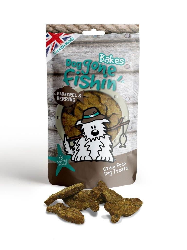 Dog Gone Fishin' Mackerel And Herring Bakes 75g | Luxury Home Accessories | Heulog Glow