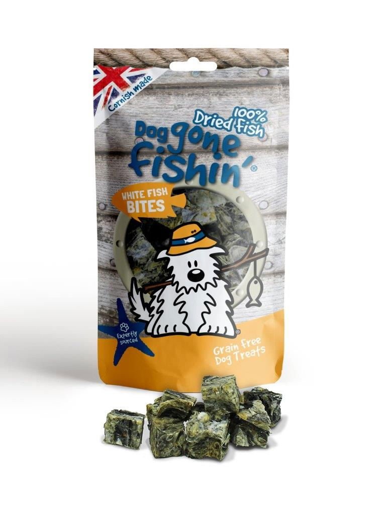 Dog Gone Fishin' White Fish Bites 75g | Luxury Home Accessories | Heulog Glow