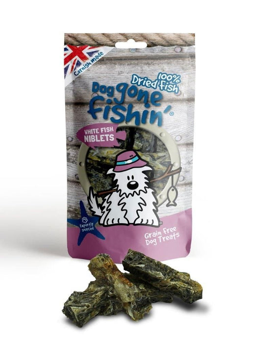 Dog Gone Fishin' White Fish Niblets 75g | Luxury Home Accessories | Heulog Glow
