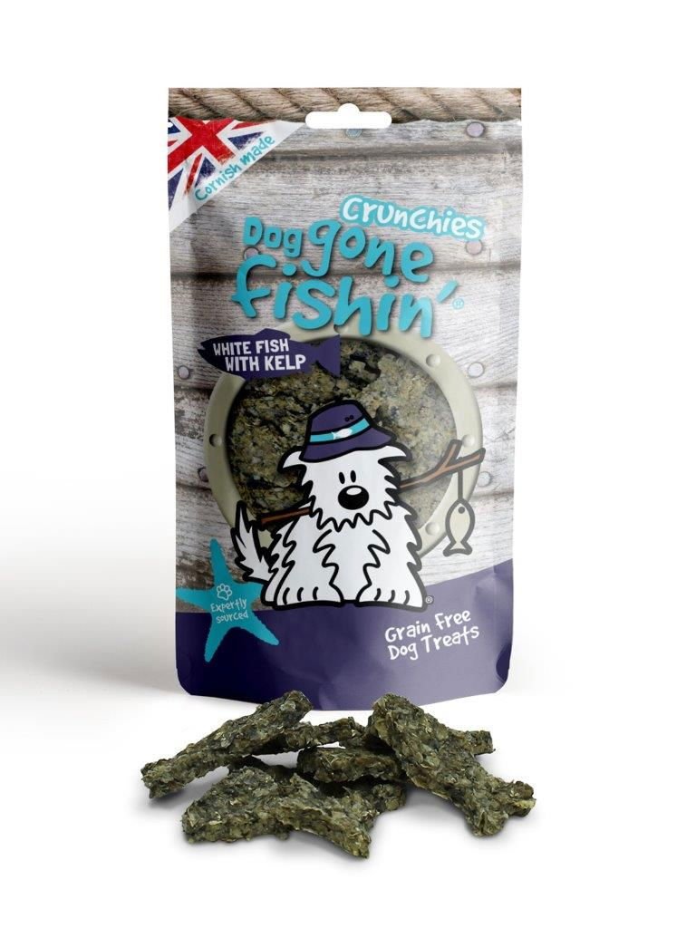 Dog Gone Fishin' White Fish With Kelp Crunchies 75g | Luxury Home Accessories | Heulog Glow