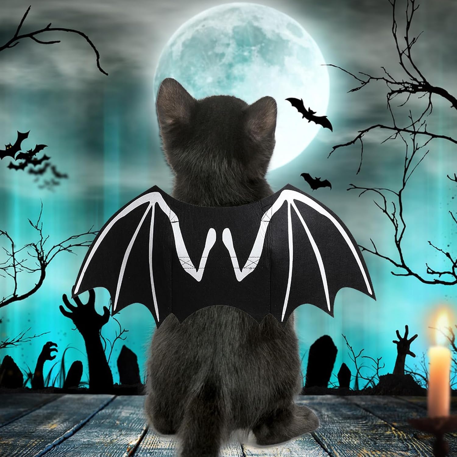 Dog Halloween Costumes Dog Bat Costume Cool Luminous Skeleton Bone Bat Wings Pets Cosplay Costumes Dress Up Apparel For Small Medium Large Cats And Dogs | Luxury Home Accessories | Heulog Glow