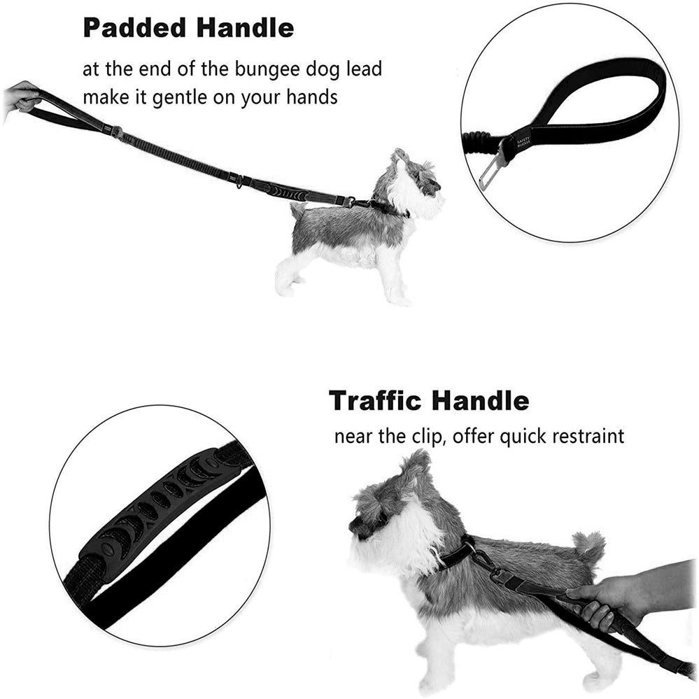 Dog Leash, Dog Leash For Large Dogs, Multifunctional Dog Leashes For Medium Dogs, Adjustable Dog Leash With Car Seatbelt, 4-6 FT Strong Bungee Dog Leash | Luxury Home Accessories | Heulog Glow