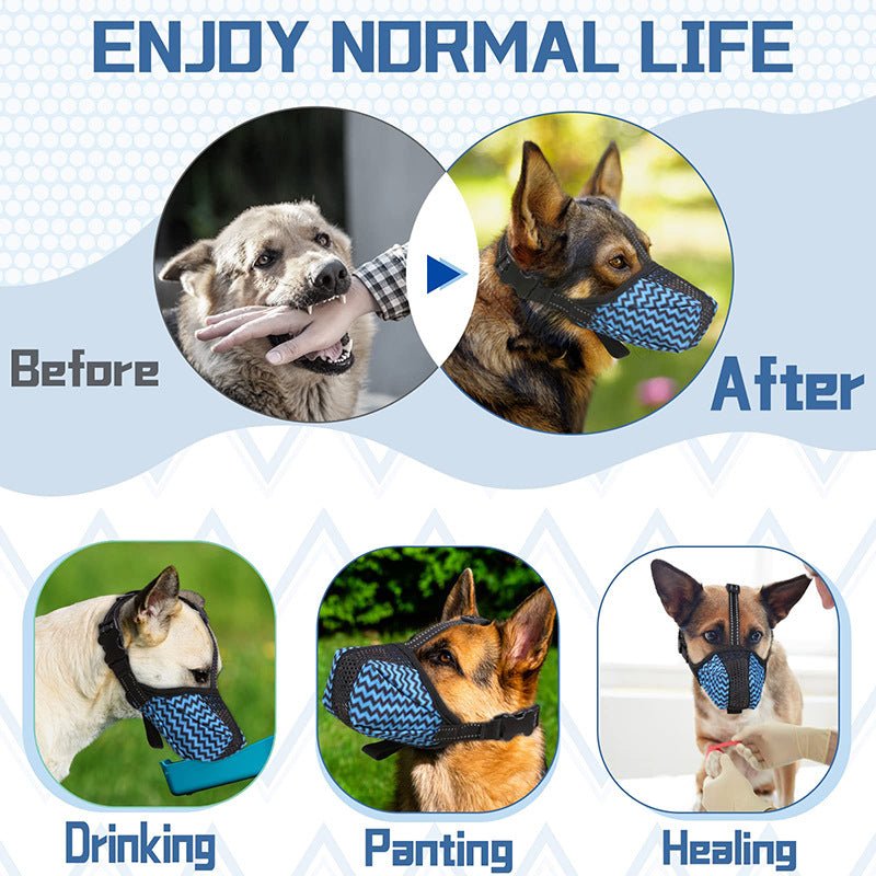 Dog Muzzle Air Mesh Breathable Muzzle For Medium Large Sized Dogs To Anti Prevent Biting Barking Chewing Soft Basket Muzzle For German Shepherd Dog With Reflective Adjustable Strap | Luxury Home Accessories | Heulog Glow