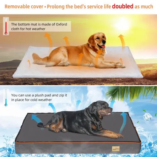 Dog Pet Bed Large Padded Orthopedic Dog Bed Foam Cushion Pets Pillow Bed with Washable Cover | Luxury Home Accessories | Heulog Glow
