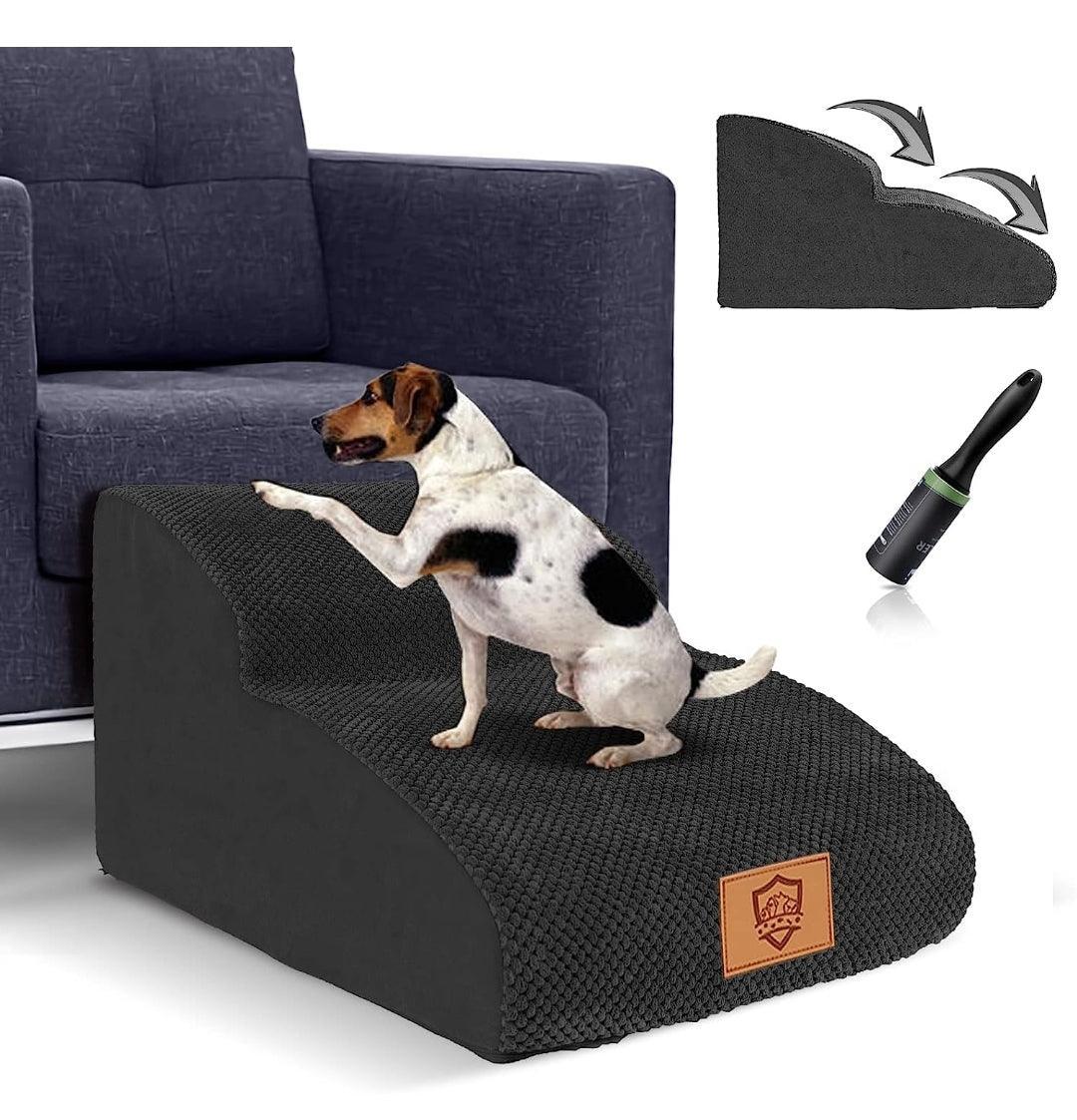 Dog Stairs for Bed/Sofa, 2-Steps High Density Foam Pet Stairs | Luxury Home Accessories | Heulog Glow